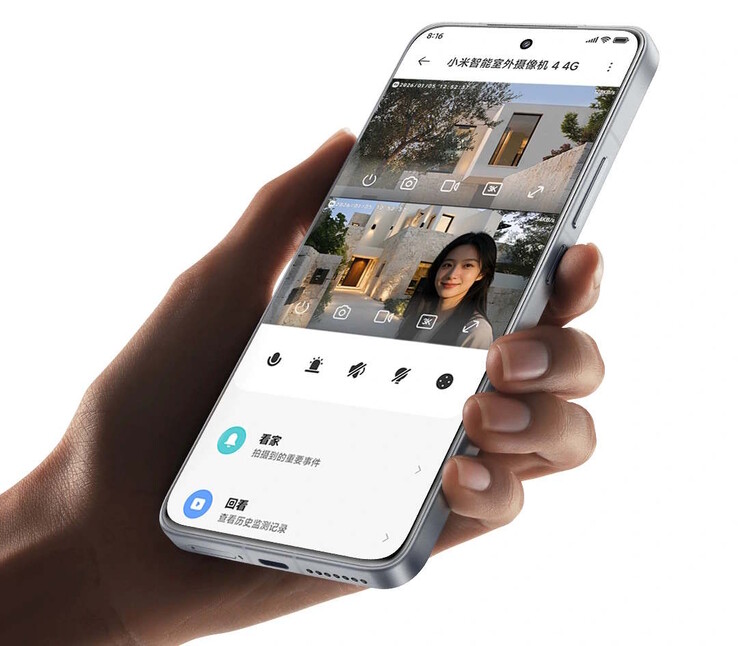 De Xiaomi Smart Outdoor Camera 4 4G Dual-Camera Edition kan bediend worden via de Xiaomi app. (Afbeeldingsbron: Xiaomi)