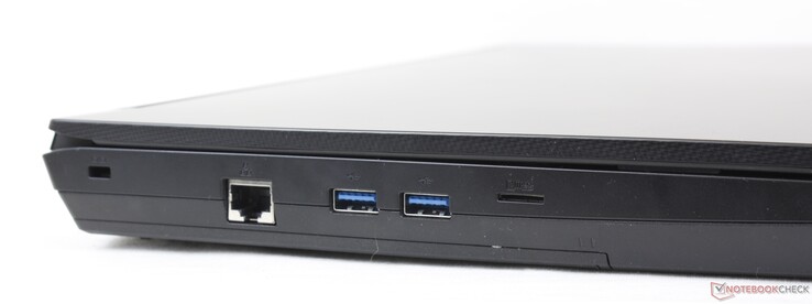 Links: Kensington-slot, 1 Gbps RJ-45, 2x USB-A 3.2 Gen. 2