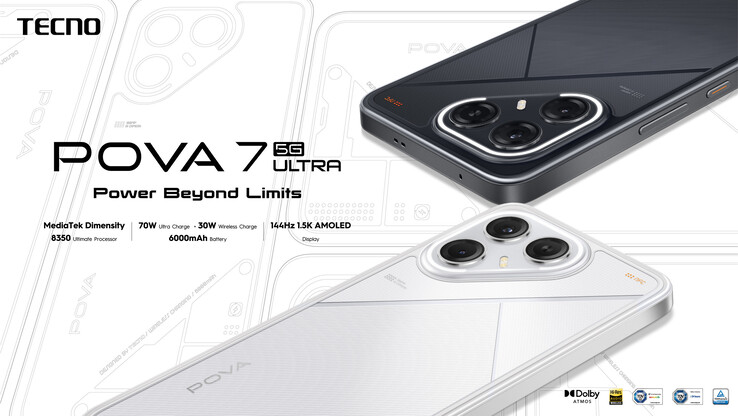 De Tecno Pova 7 Ultra 5G heeft een 6,78-inch 1,5K AMOLED-scherm (Afbeeldingsbron: Tecno)
