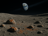 Roestvorming op de Maan, veroorzaakt door zuurstofdeeltjes uit de atmosfeer van de Aarde die het oppervlak bereiken via de zogenaamde Aardwind. (Afbeeldingsbron: OpenAI)