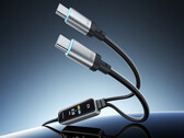 De 2-in-1-kabel voor snel opladen kan tot 140 W vermogen leveren. Afgebeeld: een promotiefoto waarop de twee USB-C-uitgangen te zien zijn.