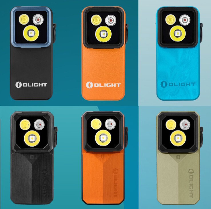 De Olight Oclip 2 Pro (boven) is verkrijgbaar in zwart, oranje of tidal blue, terwijl de Oclip 2 Ultra (onder) verkrijgbaar is in onyxzwart, amberoranje of olijfgroen.
