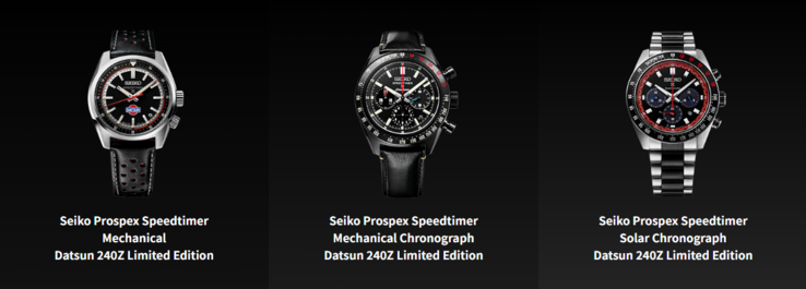 De Seiko Prospex Speedtimer Datsun 240X Limited Edition horloges. (Afbeeldingsbron: Seiko)