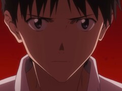 Een schermafbeelding van Shinji Ikari uit de trailer van Evangelion 3.01.01 Thrice Upon a Time