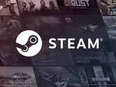 Het logo van Steam. 