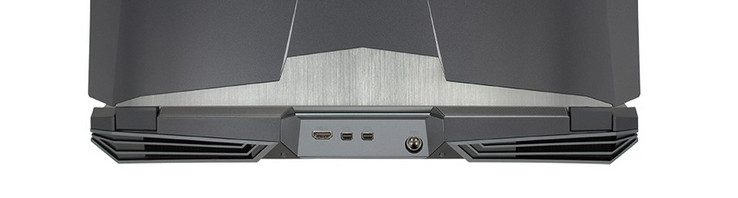 Achterkant: HDMI 2.0, 2x mini DisplayPort 1.3, stroomadapter