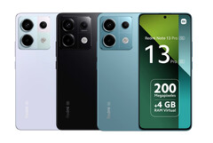 De Redmi Note 13 Pro in de drie Europese lanceringskleuren. (Afbeeldingsbron: Xiaomi)