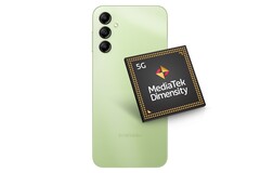 De Samsung Galaxy A14 maakt gebruik van een Mediatek MT6769 Helio G80 SoC. (Bron: Samsung/MediaTek/bewerkt)