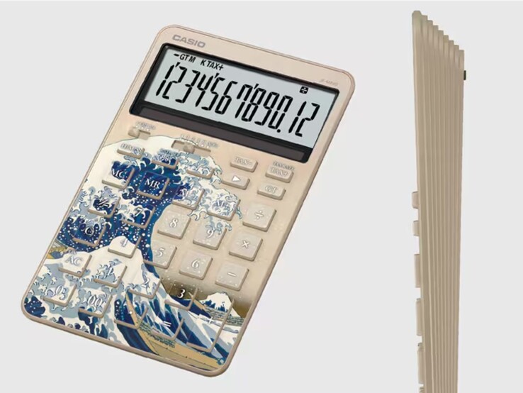 De op Casio Hokusai-geïnspireerde JF-M200-TJ-KHK rekenmachine. (Afbeeldingsbron: Casio)