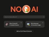 DuckDuckGo's 'No AI' teken wordt prominent weergegeven door de zoekmachine