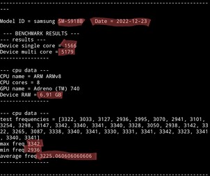 Galaxy S23 Ultra. (Beeldbron: Geekbench via @ruiz25782678)