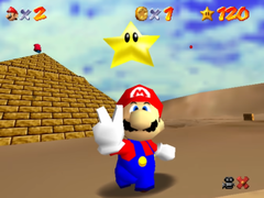 Een screenshot van de Dreamcast-port van Super Mario 64 (bron: Video Game Esoterica)