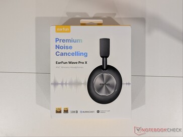 Verpakking voor de EarFun Wave Pro X-hoofdtelefoon.