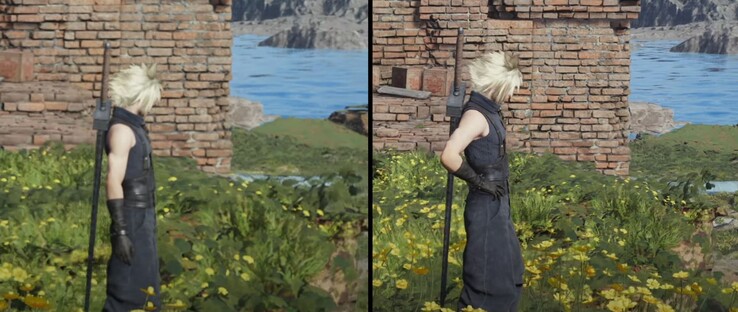 Sony's PS5 vs PS5 Pro in prestatiemodus - inderdaad een enorm verschil in kwaliteit. (Afbeeldingsbron: Digital Foundry via YouTube)