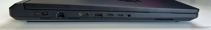 Links: voeding, Gigabit Ethernet, HDMI 2.1, USB-A 3.2 Gen 2 (10 Gbit/s), 3,5-mm audio