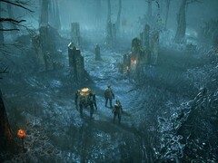 Een afbeelding die een omgeving uit Miasma Chronicles toont, momenteel met 70% korting verkrijgbaar op Steam.