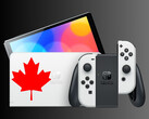 Nintendo Switch OLED met Canadees esdoornblad (Afbeelding bron: Nintendo of Canada met bewerkingen)