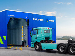 Een CATL batterijwisselstation voor zware vrachtwagens. (Afbeeldingsbron: CATL)