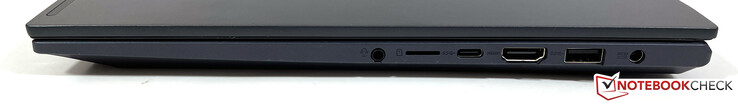 Rechts: 3,5-mm audio, microSD-kaartlezer, USB-C (3.2 Gen 1), HDMI 1.4b, USB-A (3.2 Gen 1), voeding