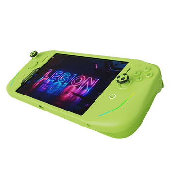 De Rijngroene Lenovo Legion G9 controller wordt geleverd met duimstickdoppen.