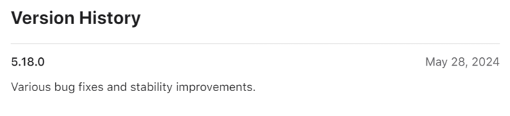 Het wijzigingslogboek voor Philips Hue app versie 5.18.0. (Afbeeldingsbron: Philips Hue)