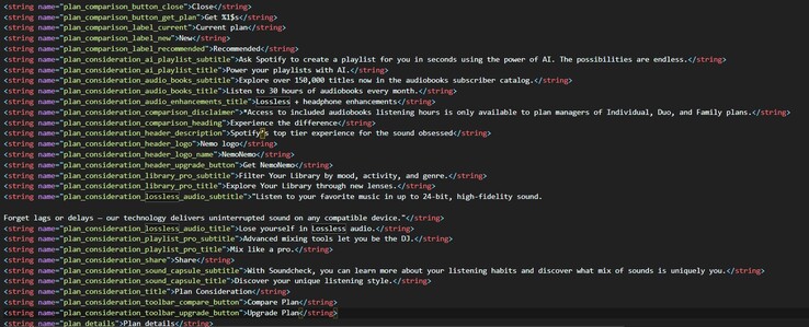 Een deel van de gelekte code (Afbeelding Bron: u/Hipixely via Reddit)
