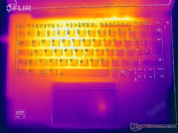 Stresstest oppervlaktetemperaturen (boven)