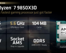 De AMD 9850X3D is 's werelds snelste 8-core gaming CPU tot nu toe (bron: AMD)