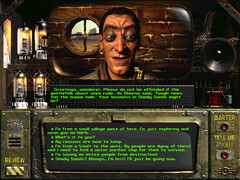 Een screengrab van hoe dialoogvensters functioneerden in het originele Fallout-spel