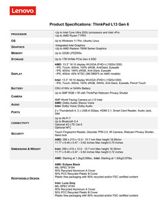 Belangrijkste specificaties van ThinkPad L13 Gen 6 (Afbeelding bron: Lenovo)