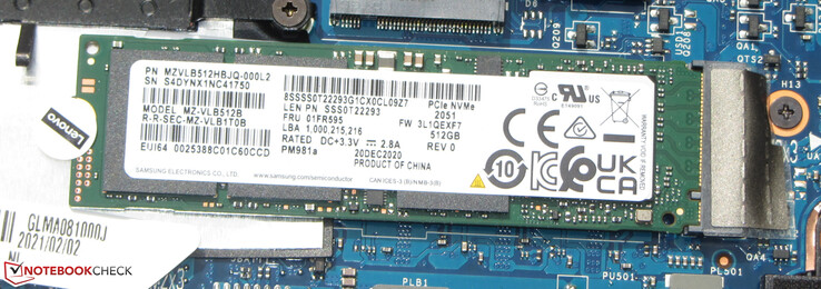 Er wordt een NVMe SSD gebruikt.