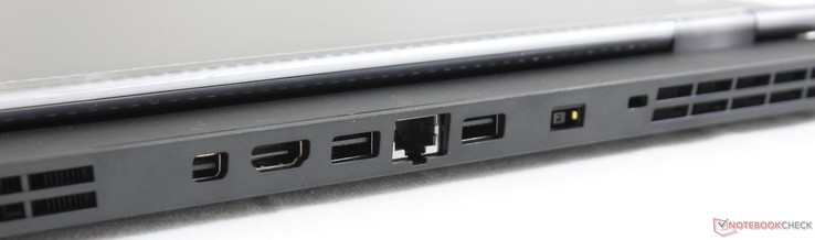 Achter: 2 x USB 3.1 Gen. 2, RJ-45, Mini DisplayPort 1.4, HDMI 2.0, Kensington Lock, voeding