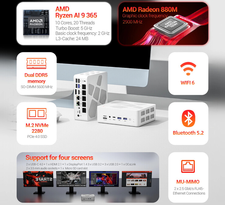 Belangrijkste kenmerken van de mini PC (Afbeelding bron: Firebat)