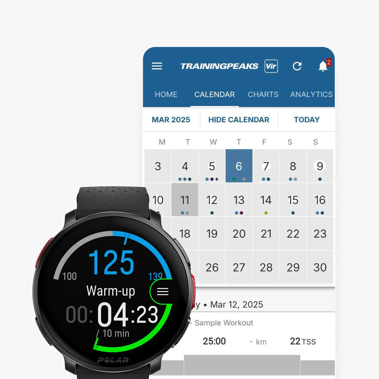 De Polar en TrainingPeaks integratie is nu beschikbaar. (Afbeeldingsbron: Polar)