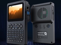 De PocketTerm35 wordt gevoed door een Raspberry Pi 5 of 4