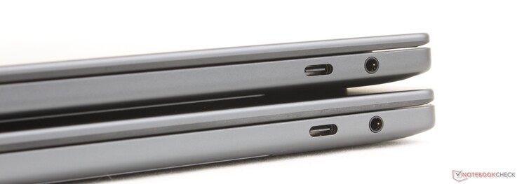 Boven: 2026 XPS 14 OLED, Onder: 2026 XPS 14 IPS. Het kleine verschil in dikte is nauwelijks merkbaar