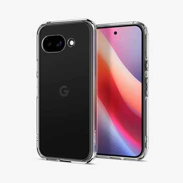 Google Pixel 9a in de transparante hoes van Spigen (Afbeelding bron: Spigen)