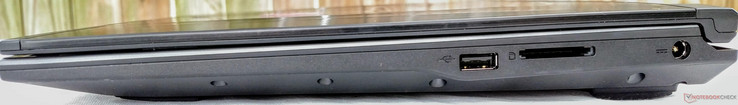 Rechts: USB 2.0, SD-kaartlezer, DC-in