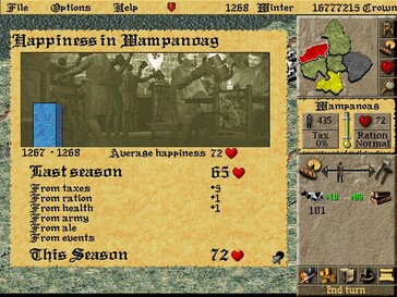 Afbeelding: Een screenshot van de gameplay van Lords of the Realm II.