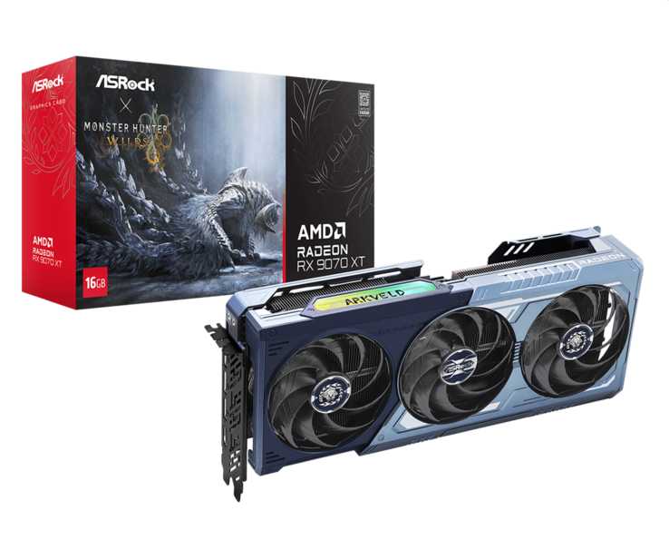 De limited-edition AMD Radeon RX 9070 XT Monster Hunter Wilds Edition 16GB afgebeeld (bron: ASRock)