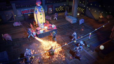 Een afbeelding van een gevecht tegen verschillende vijanden in Wasteland 3.