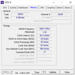 CPU-Z systeem info: Geheugen