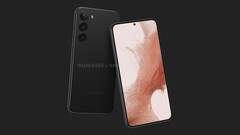 De Galaxy S23 Plus ziet eruit als een kruising tussen zijn voorganger en de Galaxy S22 Ultra. (Beeldbron: @OnLeaks & Smartprix)