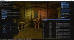 De editorinterface van TombForge toont een testscène die in-engine is gerenderd met materiaal- en activapanelen zichtbaar (Afbeelding: Tiernan Watson via X)