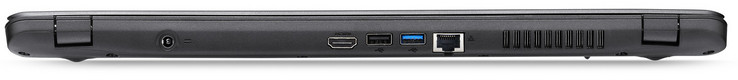 Achter: DC-power, HDMI, USB 2.0 (Tye-A), USB 3.1 Gen 1 (Type-A), Gigabit Ethernet-poort