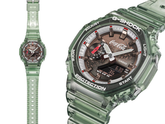 Het Casio G-Shock x Coca-Cola GA2100CC-3A-samenwerkingshorloge, zoals hier afgebeeld.
