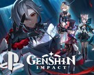 Genshin Impact banner met PlayStation-logo afgebeeld (Afbeelding bron: HoYoverse, Sony PlayStation met bewerkingen)