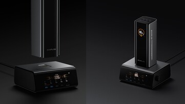 De Rapid Pro Power Bank 27.650mAh laadt op tot 320W met de desktoplader, terwijl het 20.000mAh-model slechts 120W kan laden. (Afbeeldingsbron: EcoFlow)
