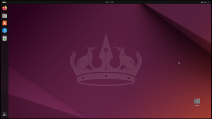 Het Gnome-bureaublad van Ubuntu 24.04 direct na installatie (Afbeelding: Canonical).