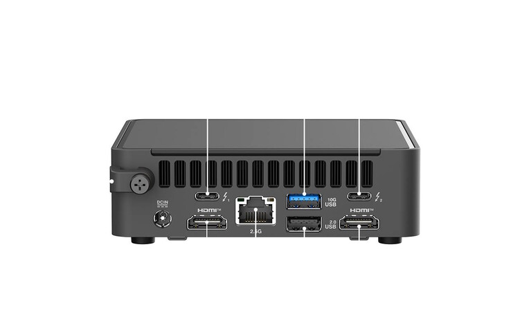 Er is een groot aantal poorten beschikbaar op de mini-PC (Afbeeldingsbron: Simply NUC)